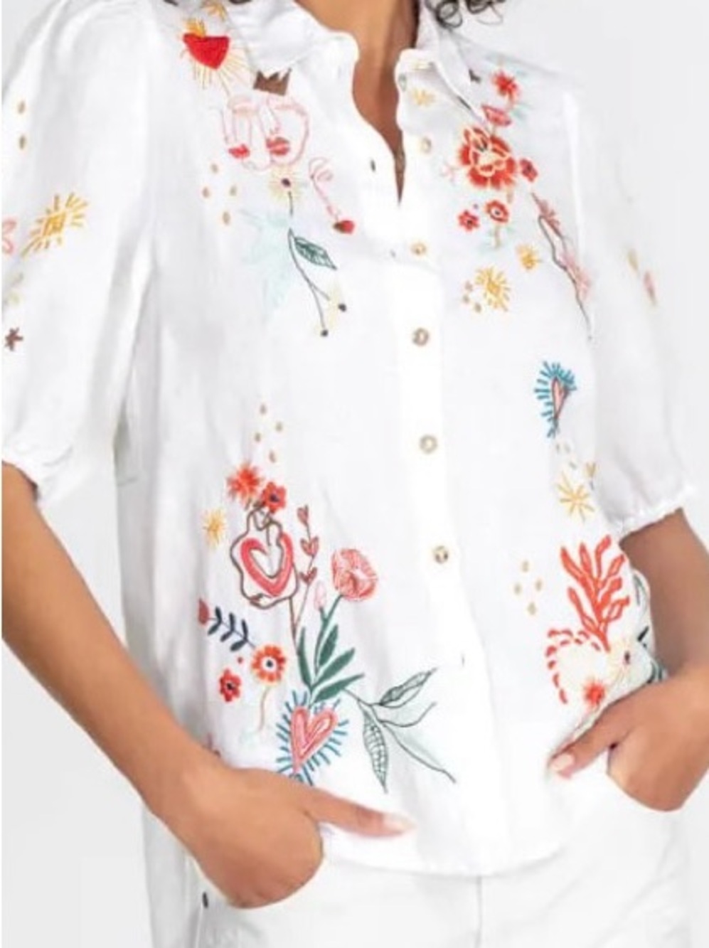 Beautiful Johnny Was Ruth Lisbon Tiger Blouse in size Small - Picture 2 of 11